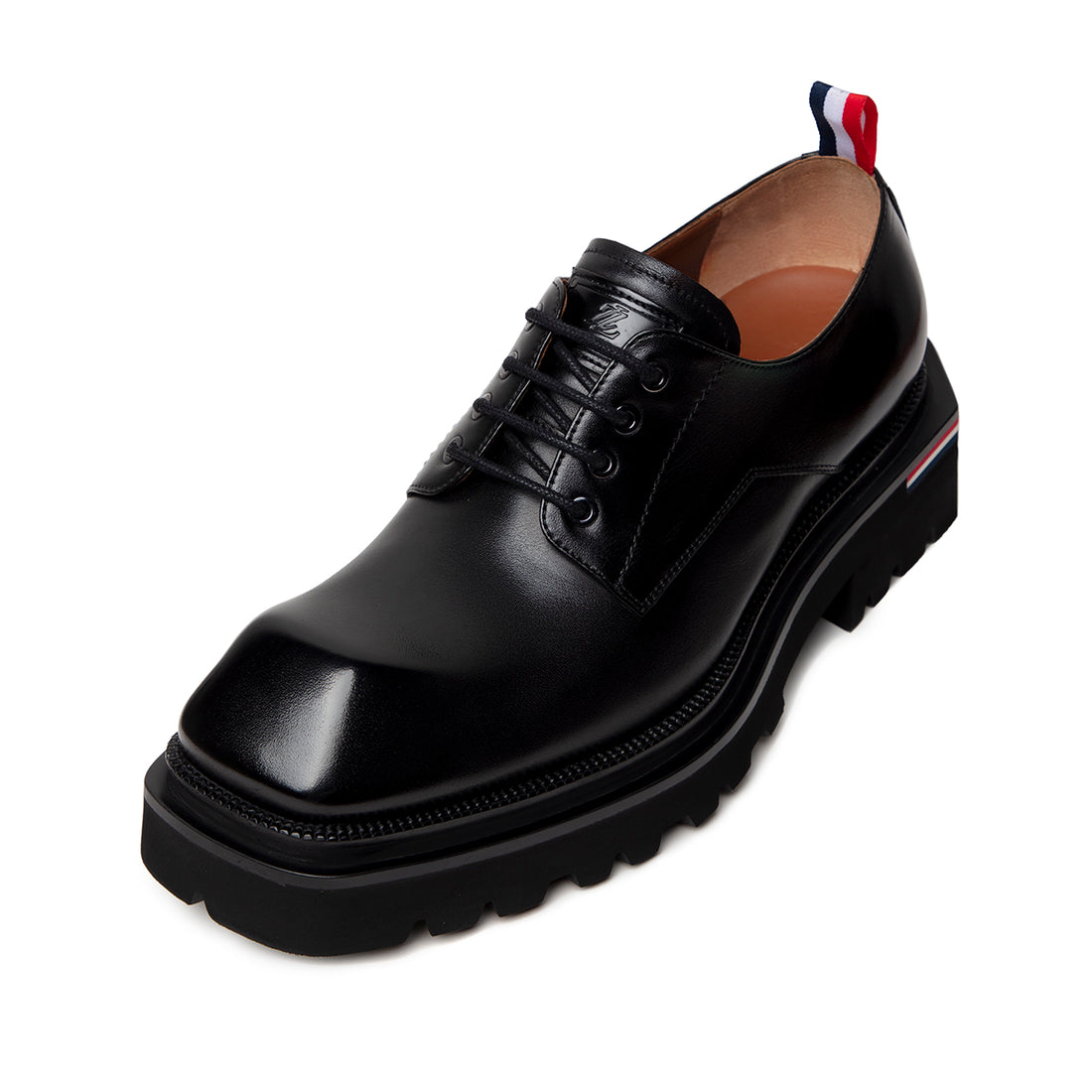 Original handmade calfskin platform big toe Mens Leather Derby Shoes 202902B Brown LEIZILEI