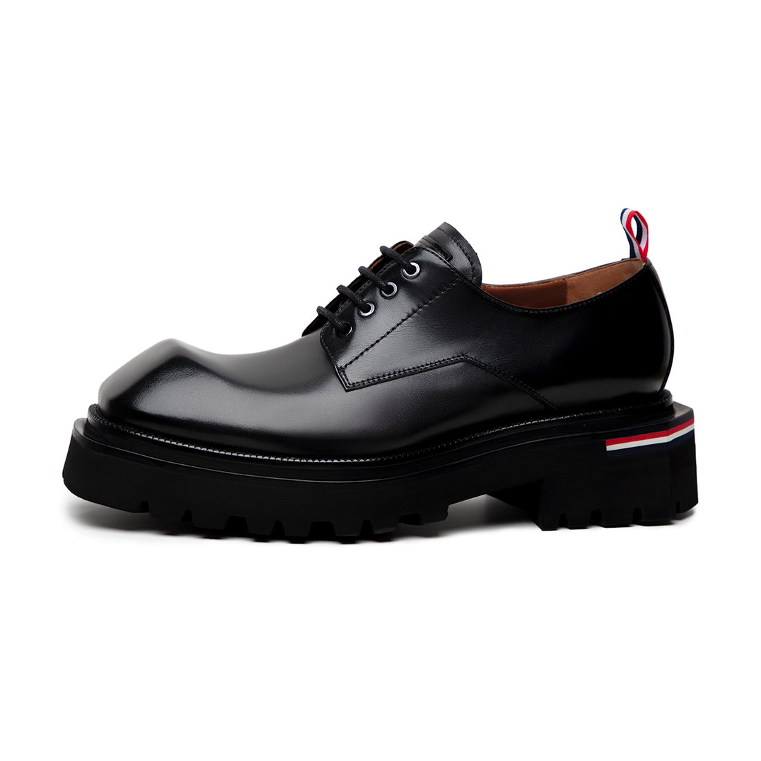 Original handmade calfskin platform big toe Mens Leather Derby Shoes 202902B Brown LEIZILEI
