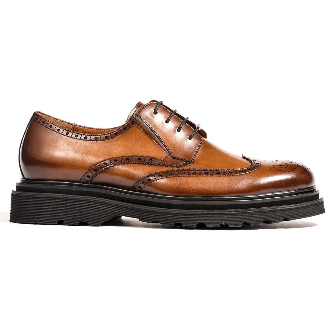 Genuine waxed leather brogue derby shoes high-end suit shoes 90109 Leizilei